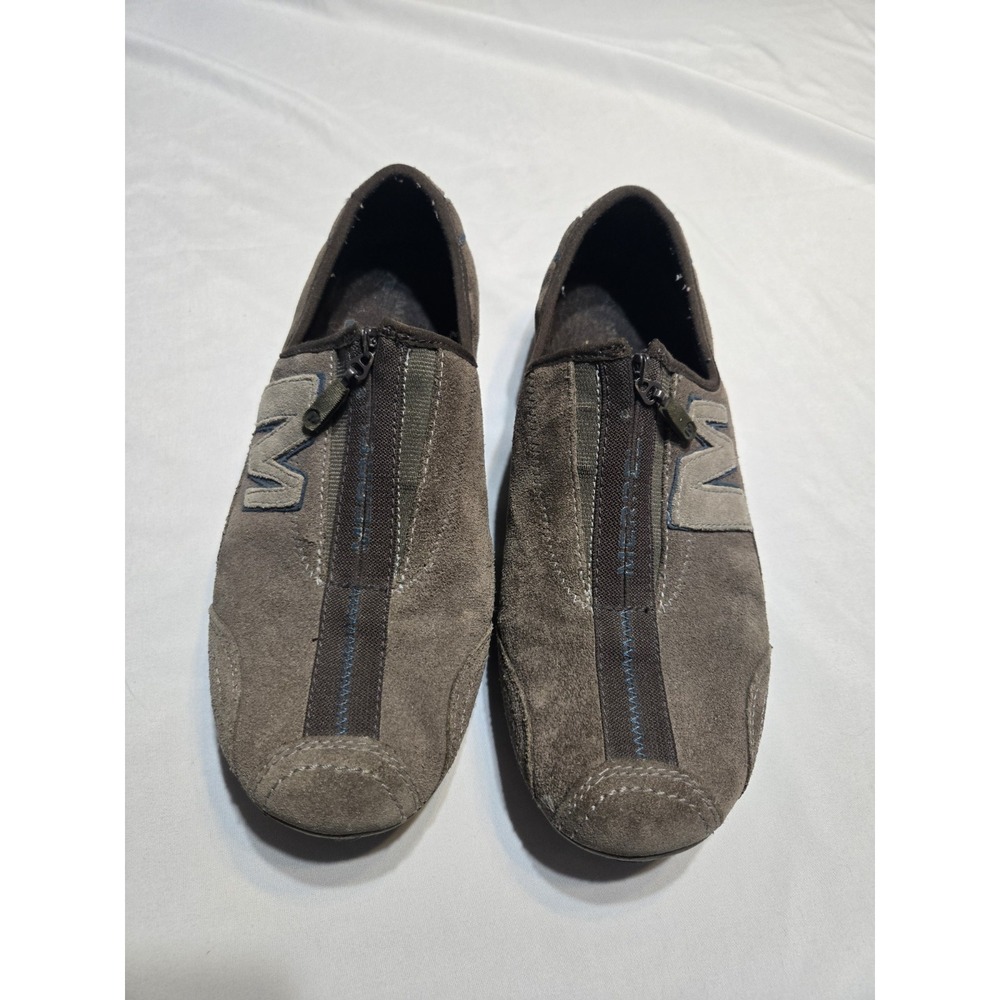 Merrell Arabesque Gunsmoke Brown Leather Womens Shoe Size 8.5 Slip On Zip Up